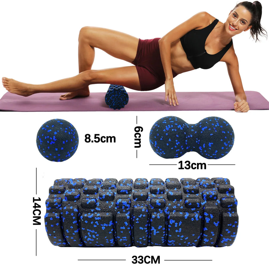 SMR Foam Roller Recovery Kit — 3-Piece EPP Set for Yoga, Gym & Full Body Relief